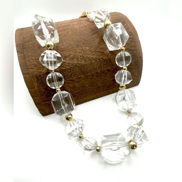 KATE SPADE Sparkle Plenty Necklace Large Jewel Faceted Pave Crystal Statement - Picture 1 of 5